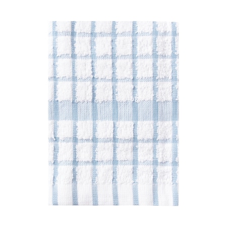 Ritz Concepts Coordinate Dish Cloth 100% Cotton Terry White/Light Blue, PK12 20810